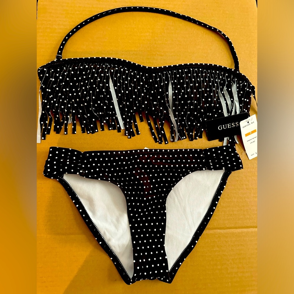 Guess sexy fringed new two piece black bikini. Size small.